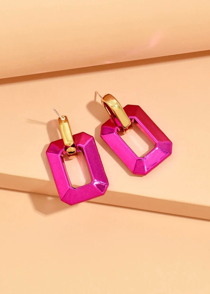 Hot Pink Statement Earrings
