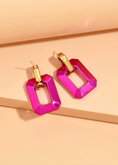 Hot Pink Statement Earrings