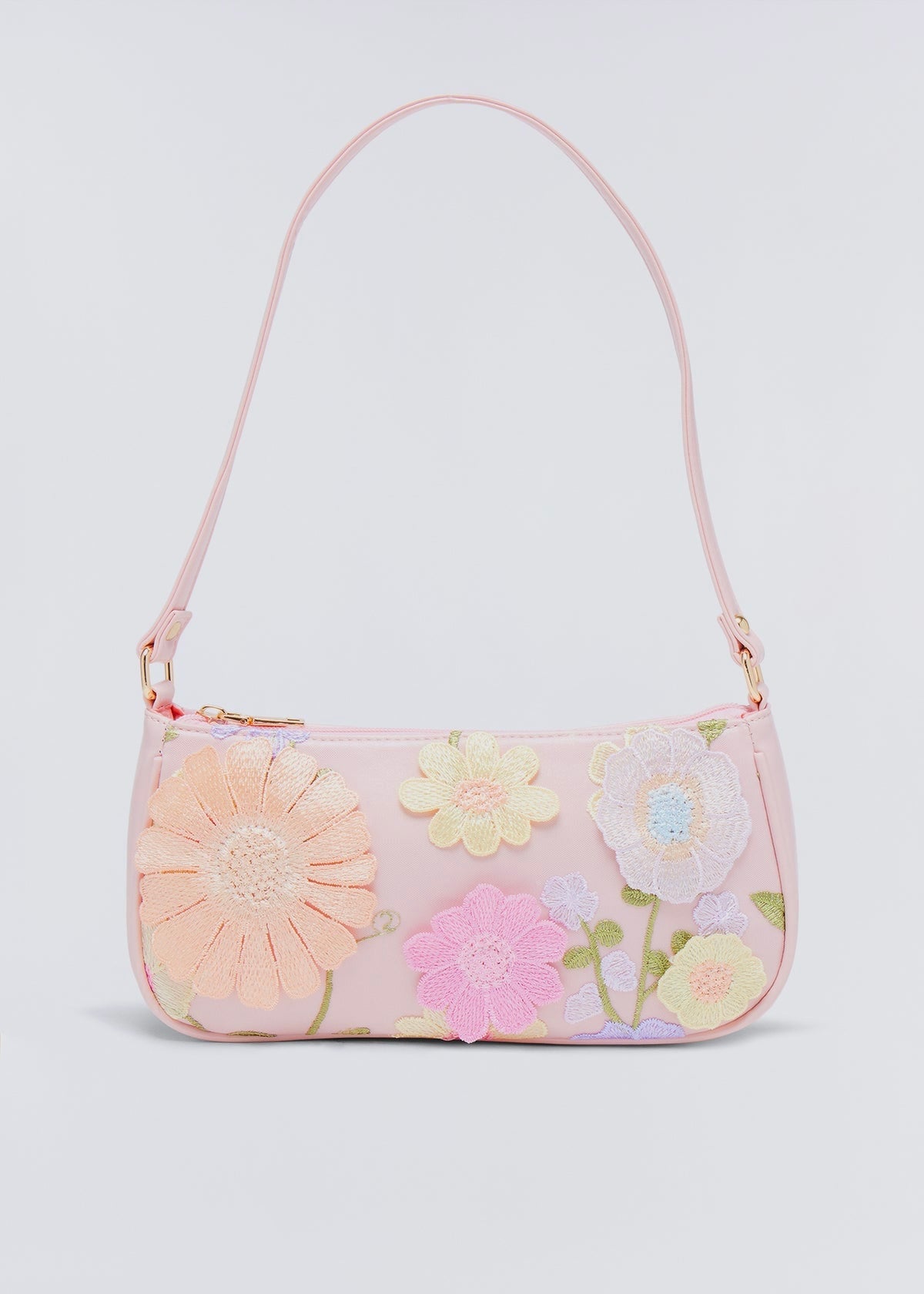 Frangipani Flower Applique Shoulder Bag