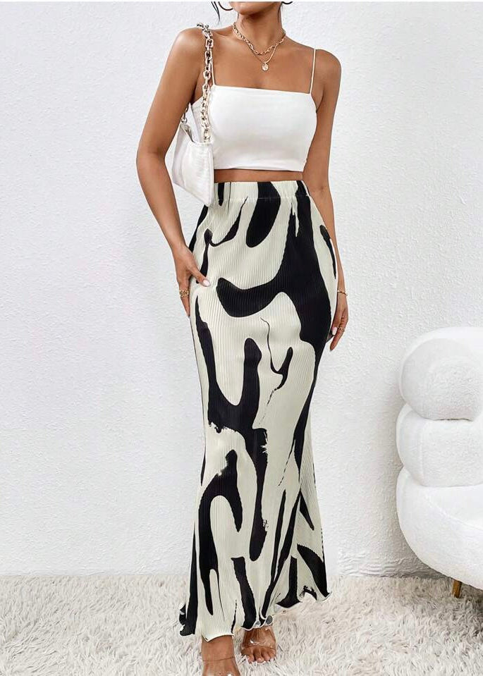 Call My Line Graphic Maxi Skirt