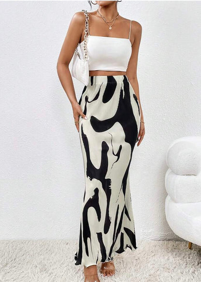 Call My Line Graphic Maxi Skirt