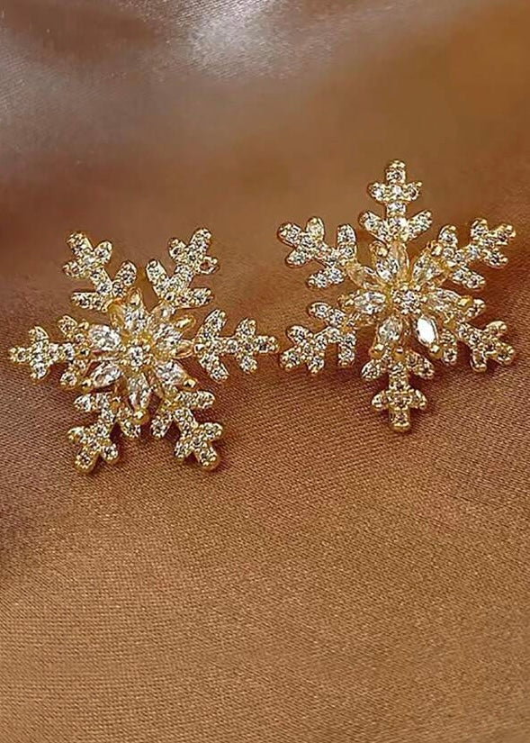 Winter Break Gold Snowflake Studs