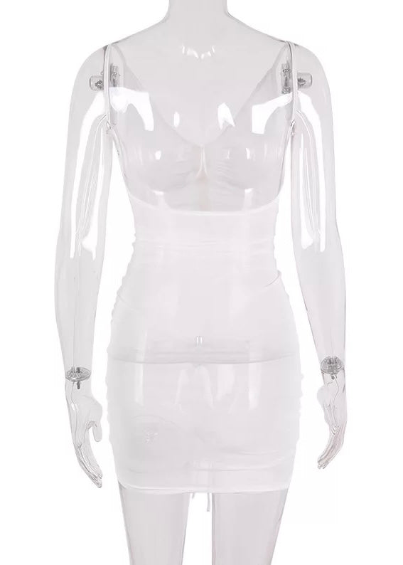 Drawstring Mesh Swimsuit Cover Up