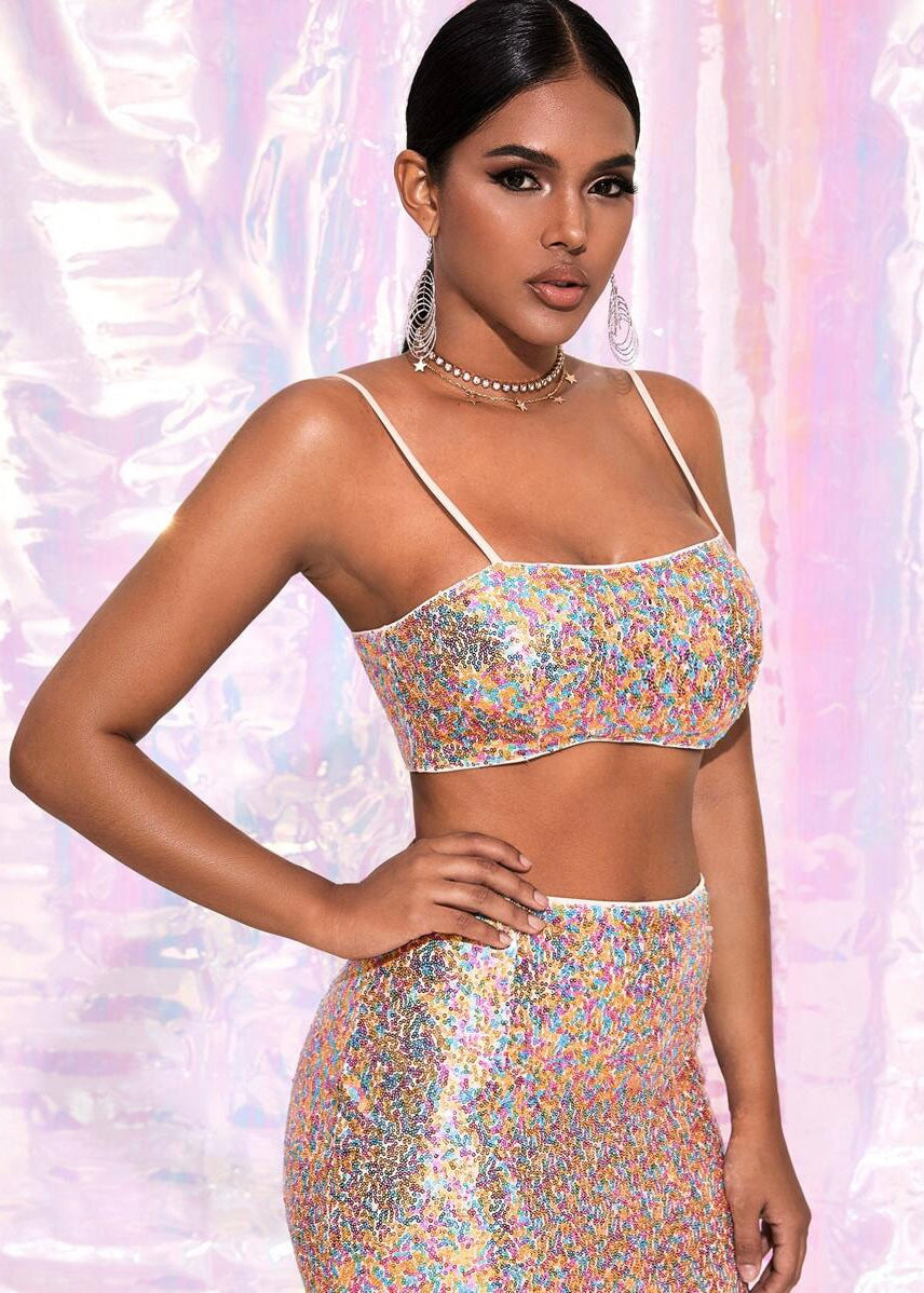 Multicoloured Sequin Tube Top - The Style Guide TT