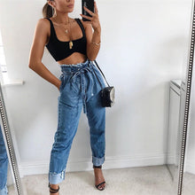 Load image into Gallery viewer, Belted High Waisted Mom Jeans - The Style Guide TT
