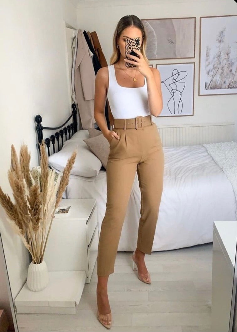 Paris Belted High Waisted Trousers - The Style Guide TT
