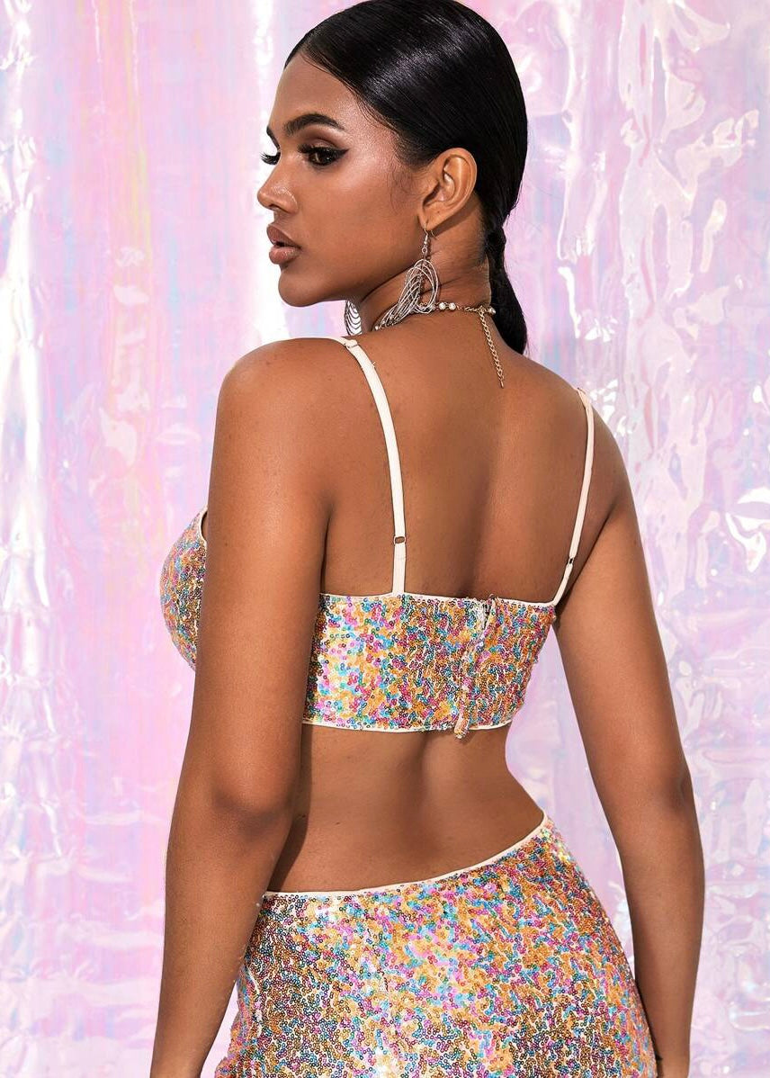 Multicoloured Sequin Tube Top - The Style Guide TT