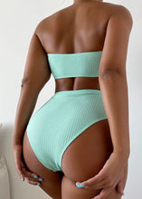 Load image into Gallery viewer, Ribbed Bandeau Bikini - The Style Guide TT
