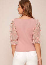 Load image into Gallery viewer, “Love Me Some Floral” Flower Appliqué Top - The Style Guide TT
