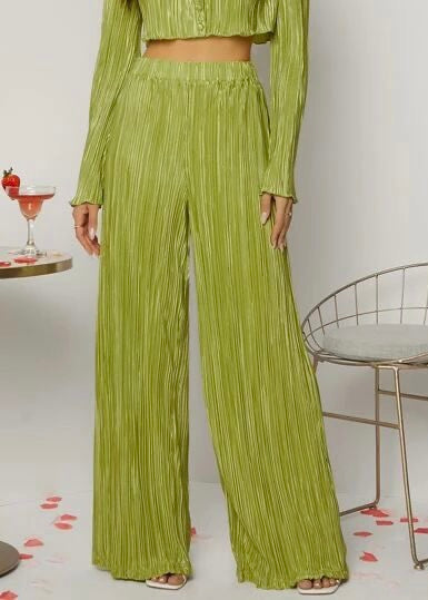 Chartreuse Pleated Trousers