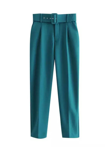 Paris Belted High Waisted Trousers - The Style Guide TT