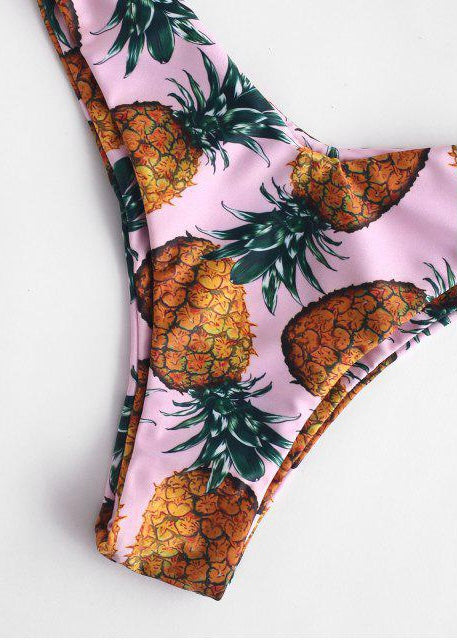 Pineapple Print Front Knot Bikini - The Style Guide TT