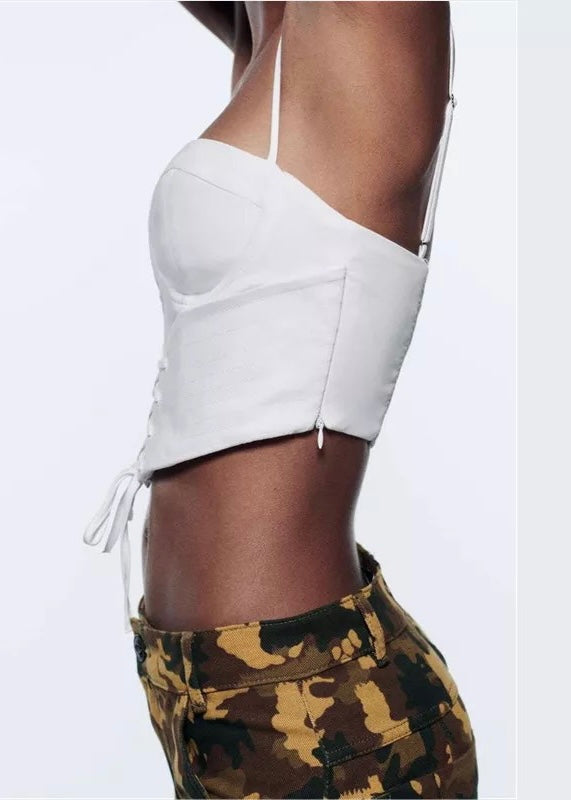 Izzy White Corset Top