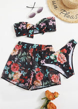 Load image into Gallery viewer, Floral Three Piece Bikini &amp; Shorts Set - The Style Guide TT
