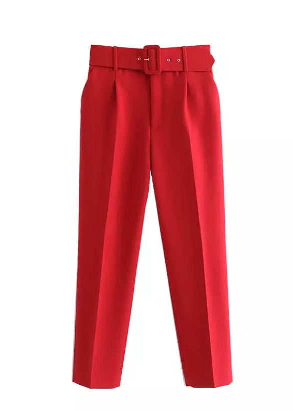 Paris Belted High Waisted Trousers - The Style Guide TT