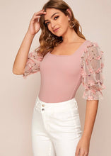 Load image into Gallery viewer, “Love Me Some Floral” Flower Appliqué Top - The Style Guide TT
