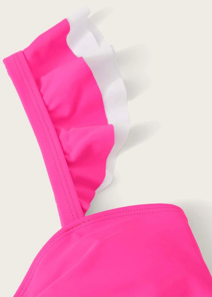 One Shoulder Two Toned Bikini - The Style Guide TT
