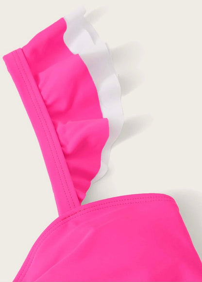One Shoulder Two Toned Bikini - The Style Guide TT