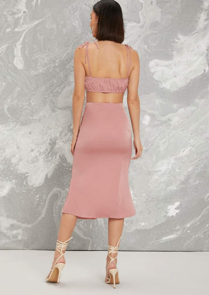 Tiffany Satin Matching Skirt Set - The Style Guide TT