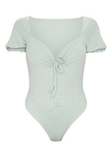 Load image into Gallery viewer, Ribbed Drawstring Bodysuit - The Style Guide TT
