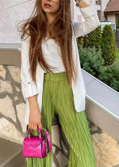 Chartreuse Pleated Trousers