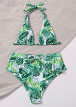 Cargar imagen en el visor de la galería, Palm Print High Waisted Bikini - The Style Guide TT
