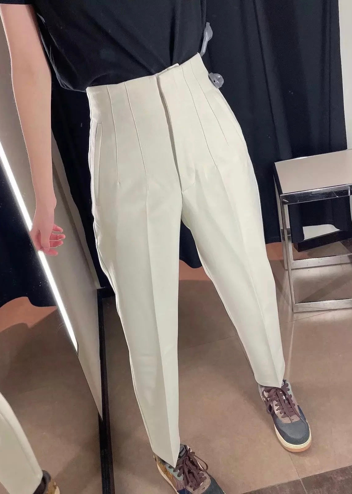 Seoul Tapered High Waisted Trousers - The Style Guide TT