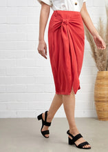 Load image into Gallery viewer, Rust Wrap Midi Skirt
