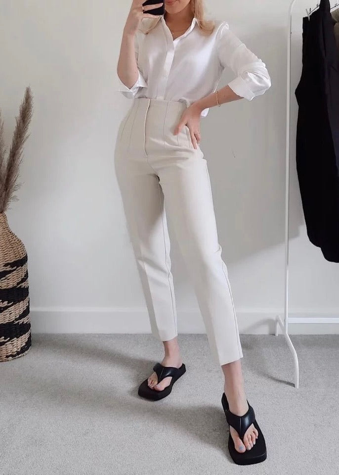 Seoul Tapered High Waisted Trousers - The Style Guide TT