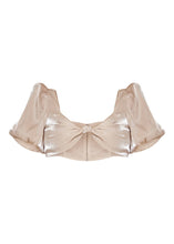 Load image into Gallery viewer, Beige Limitless Shine Front Knot Bralette
