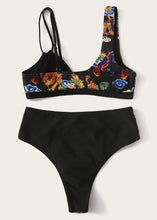 Cargar imagen en el visor de la galería, Oriental Print Asymmetrical Bikini - The Style Guide TT
