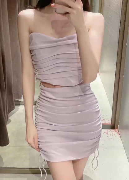 Fiore Viola Ruched Mini Skirt