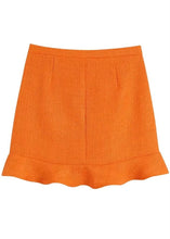 Cargar imagen en el visor de la galería, Soleil Tangerine Tweed Skirt
