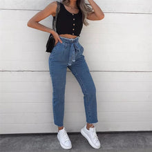 Load image into Gallery viewer, Belted High Waisted Mom Jeans - The Style Guide TT
