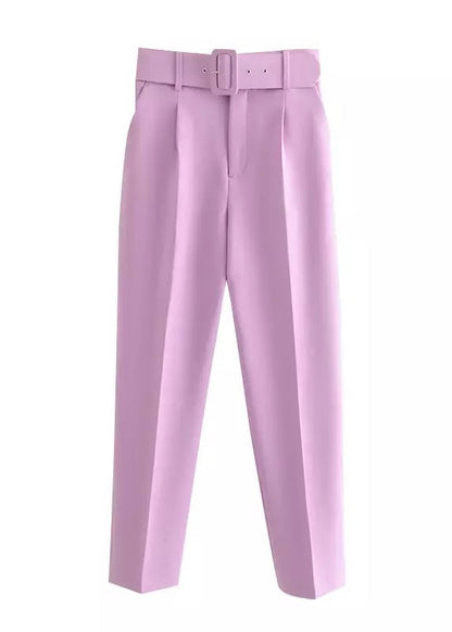 Paris Belted High Waisted Trousers - The Style Guide TT