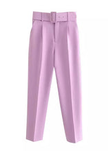Load image into Gallery viewer, Paris Belted High Waisted Trousers - The Style Guide TT
