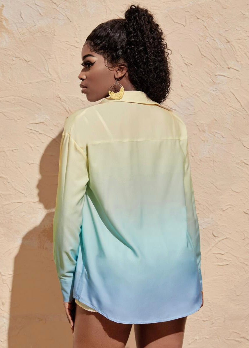 Adrienne Ombré Button Up Shirt