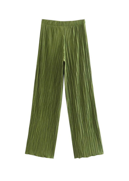 Chartreuse Pleated Trousers