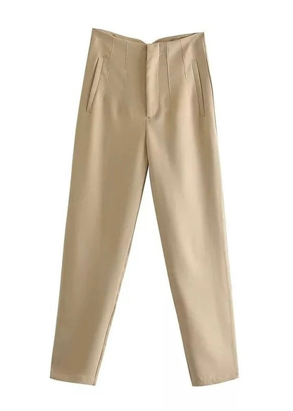 Seoul Tapered High Waisted Trousers - The Style Guide TT