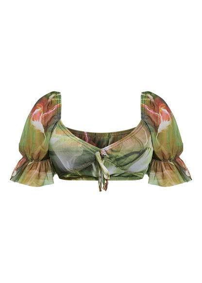 Tropicana Tie Front Bralette Top